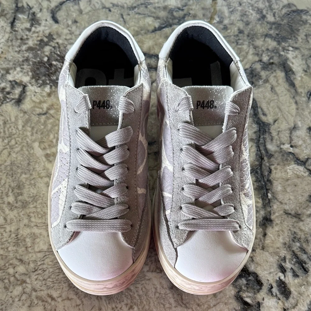 P448 Gray and Cream Athletic Shoes - Picture 4 of 5